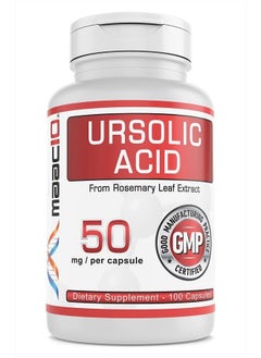 MAAC10 Formulas MAAC10 Ursolic Acid 50mg (100 Capsules) Sourced from Rosemary Extract | AMPK Activator, Supports Skeletal Muscle Mass & Endurance, Non-GMO, Gluten Free, Vegetarian  - Image 1
