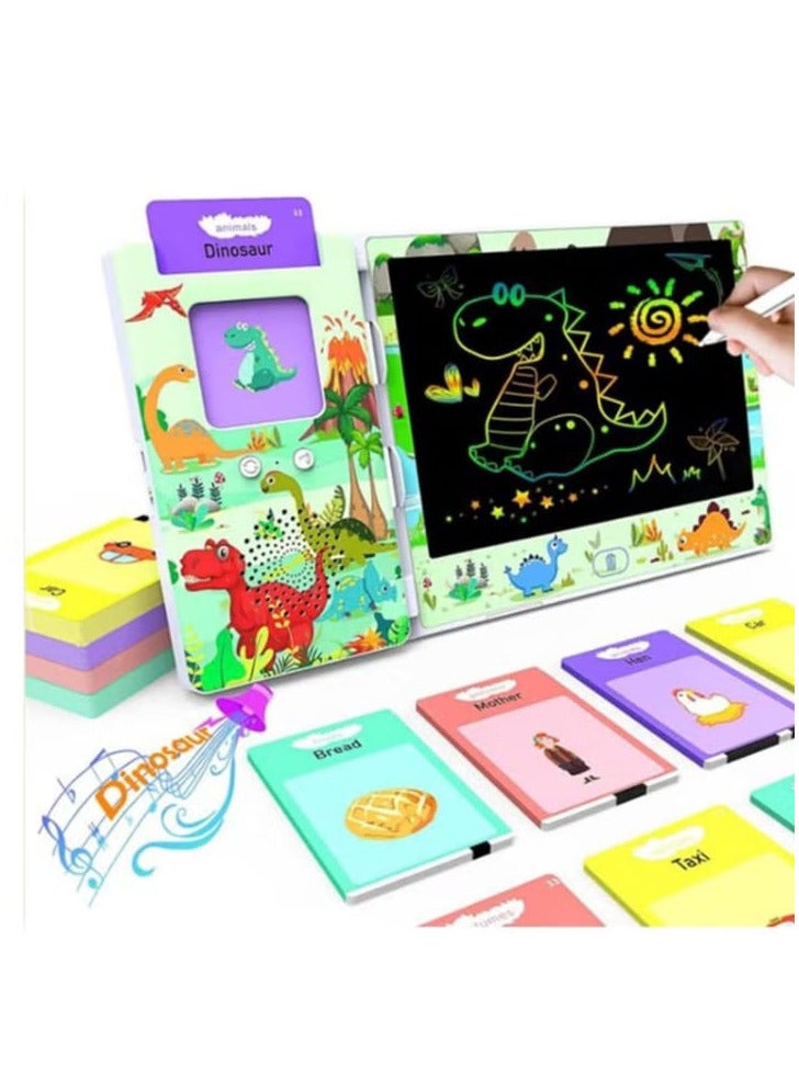 بطاقات فلاش ناطقة 2 في 1 مع تابلت كتابة LCD، العاب حسية لعلاج النطق والتوحد العاب تعليمية للاطفال - Image 5