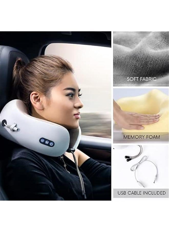 Generic - Neck Massage Pillow for Neck Pain Relief - USB Rechargeable Electric Cervical Massager - U Shaped Massage Pillow for Home, Office, Travel - Image 1