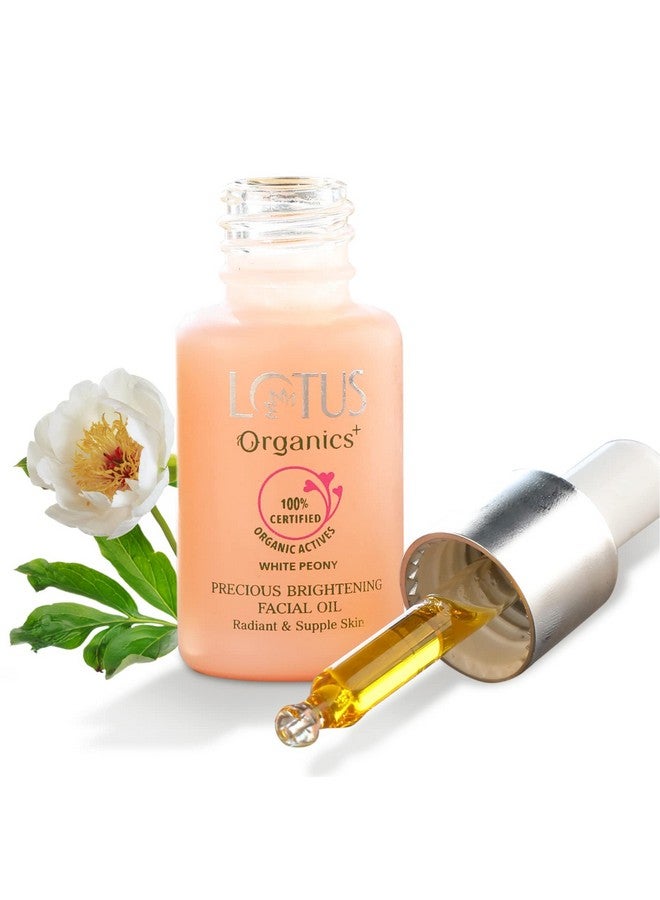Lotus Organics+ Precious Brightening Face Oil | 100% Organic White Peony | Sulphate & Paraben Free | All Skin Types | 15Ml 