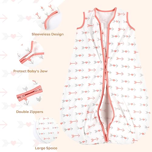 Yoofoss Baby Sleep Sack 0-6 Months Baby Wearable Blanket 100% Organic Cotton 2-Way Zipper TOG 0.5 Toddler Sleeping Sack, Lightweight Sleep Sacks for Babies(Small) - Image 5