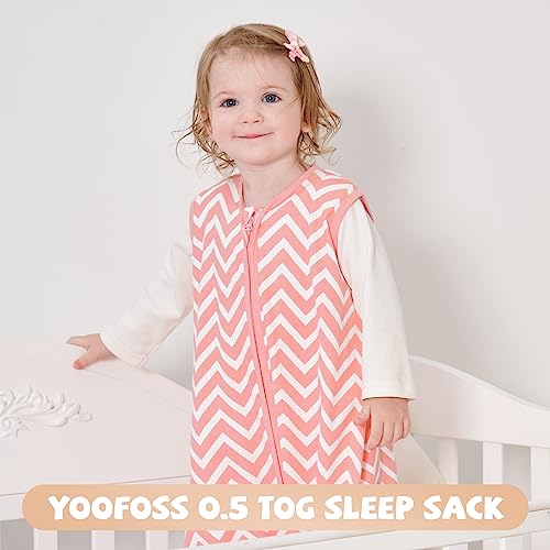 Yoofoss Baby Sleep Sack 0-6 Months Baby Wearable Blanket 100% Organic Cotton 2-Way Zipper TOG 0.5 Toddler Sleeping Sack, Lightweight Sleep Sacks for Babies(Small) - Image 3