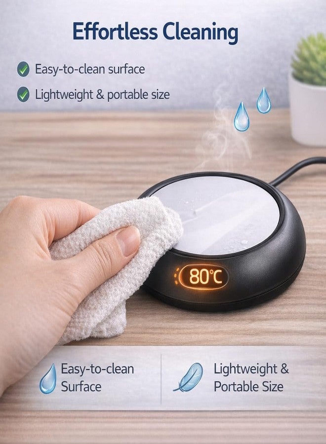 Plplaaoo USB Coffee Mug Warmer for Desk - Smart Beverage Heater Pad - USB Powered Cup Coaster for Home Office & Office Use, 5V Electric Mug Warmer Up to 80°C - Image 4