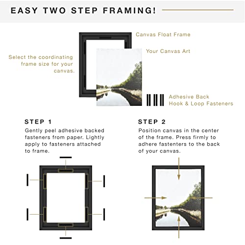 MCS Canvas Float Frames 12x12 Frame, Black Square Frame for Finished Canvases, Vertical & Horizontal Wall Hanging for Canvas Paintings (1-Pack) - Image 4