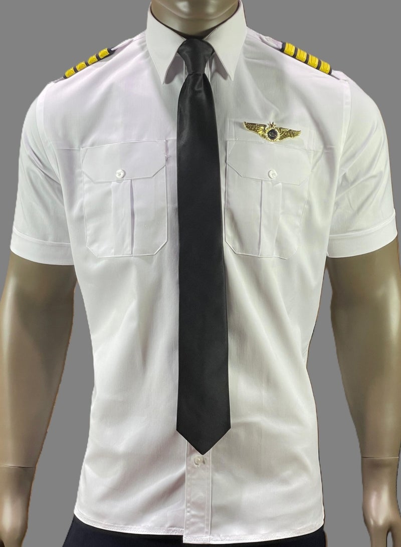Pro Pilot zone Men's Short-Sleeve Pilot Shirt – Soft American – White  - Image 1