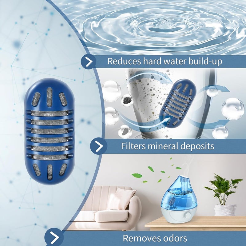SOMEWAYTOP Demineralization Cartridge for Humidifier Compatible with HoMedics Total-Comfort Ultrasonic Humidifier: 20- Pack Demineralizer Tablets Filter Replacement for Water Decalcification, Remove Odor - Image 2
