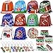 Grneric 110 Pcs Football Party Favors Drawstring Backpack with Keychains Silicone Bracelets Stickers for Sports Birthday Supplies Goodie Bags Football Themed Presents - Image 2