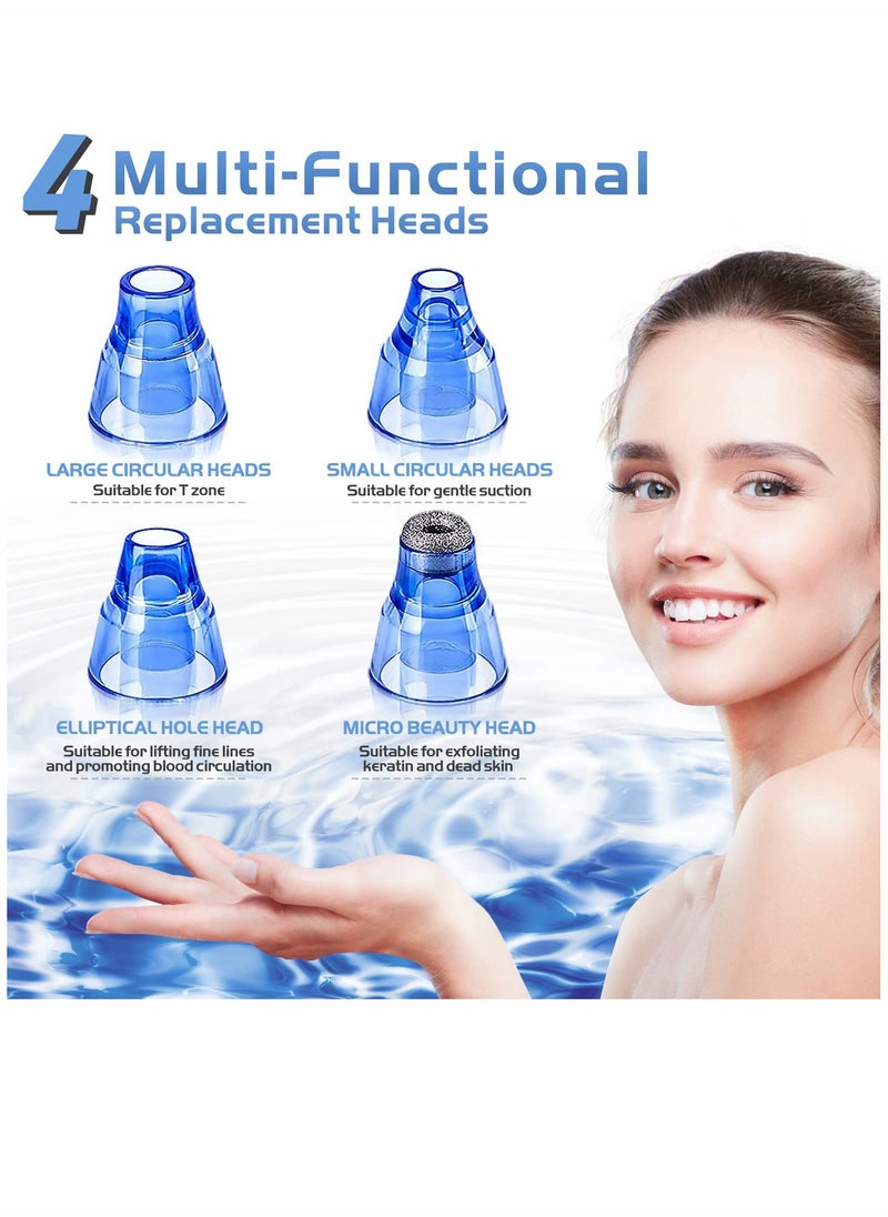 SYOSI - Blackhead Remover Pore Vacuum - Facial Pore Cleaner - Electric Acne Comedone Whitehead Extractor Tool w/5 Suction Power, 4 Probes, USB Rechargeable Blackhead Vacuum Removal Kit for Women & Men (Blue) - Image 1