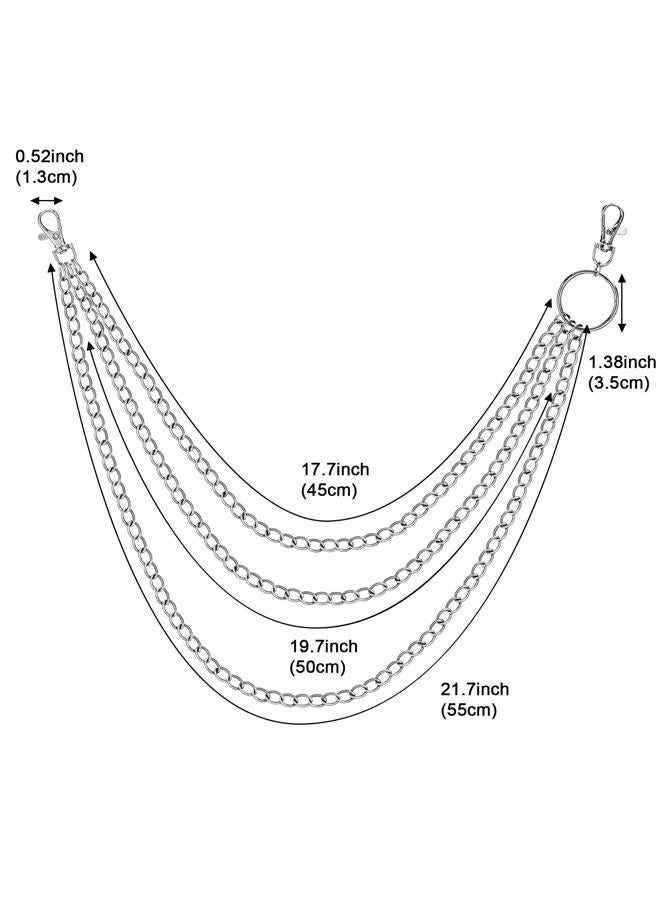 Phogary 3 Jeans Chains Wallet Pants Chain Silver Pocket Punk Chain Hip Hop Rock Chains - Image 4