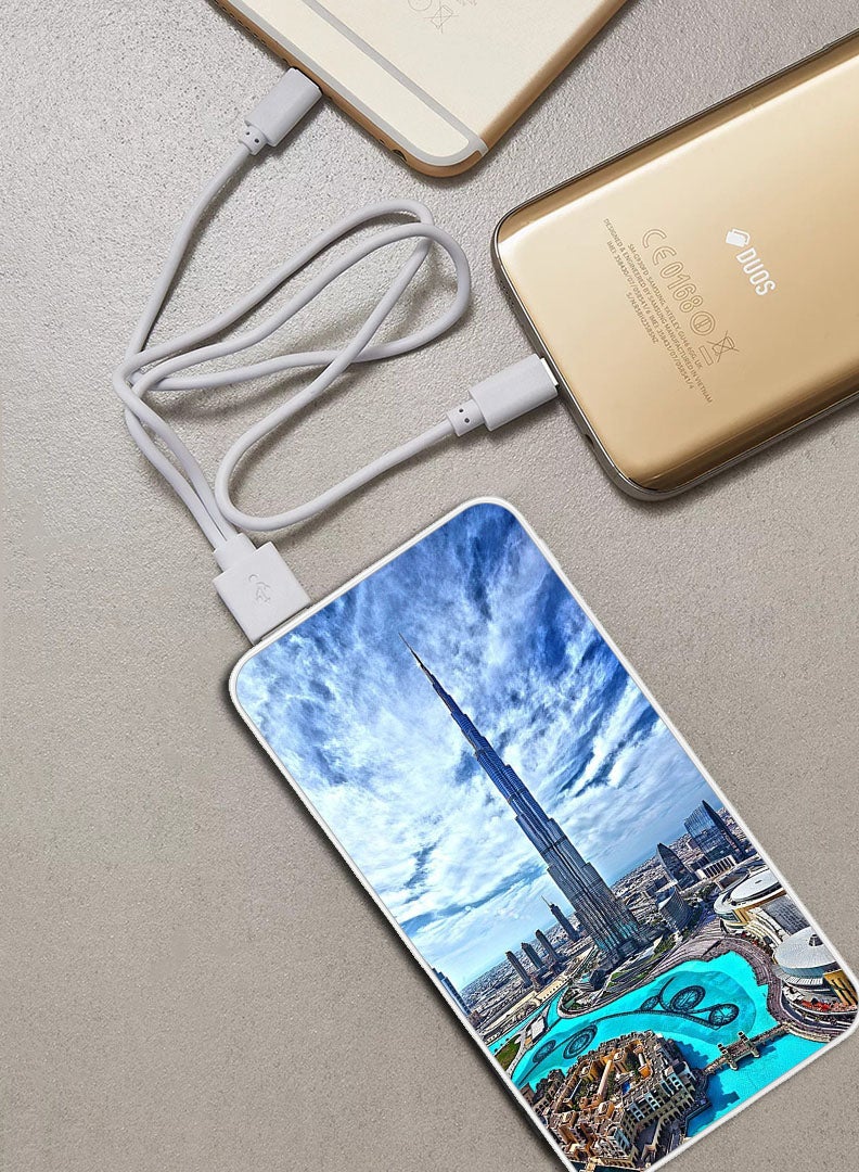 Theodor 10,000 mAh Super Fast Charging Ultra Compact Power Bank with Quick Charge & Power Delivery, Portable Charger For iPhone and Android Burj Khalifa in Day - Image 2