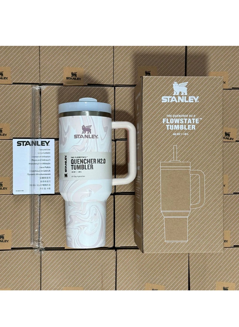 Stanley Quencher H2.0 FlowState Stainless Steel Vacuum Insulated Tumbler with Lid and Straw for Water, Iced Tea or Coffee, Smoothie and More, 40 oz 