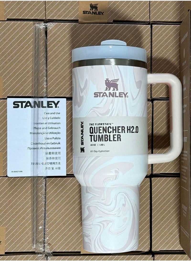 ستانلي كوب Quencher H2.0 FlowState من الفولاذ المقاوم للصدأ معزول بالفراغ مع غطاء وقش للمياه والشاي المثلج أو القهوة والعصائر وأكثر من ذلك، 40 أونصة  - Image 1