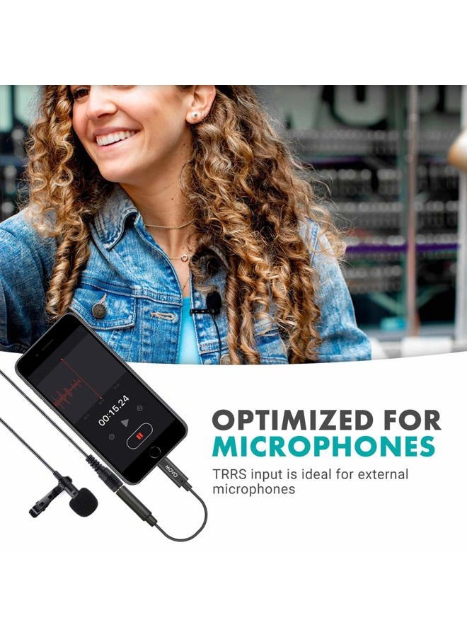 Movo IMA-1 Female 3.5mm TRRS Microphone Adapter Cable to Lightning Connector Dongle Compatible with Apple iPhone, iPad Smartphones and Tablets - Optimized for Microphones/Pro Audio - Image 3