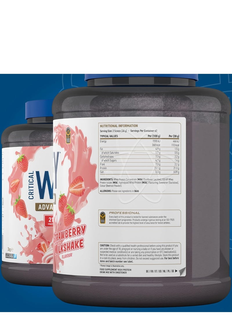 Applied Nutrition Critical Whey Blend, Supports Muscle Growth And Repair, Easy And Fast To Digest And Absorb, Strawberry Milkshake Flavor, 2 Kg - Image 3