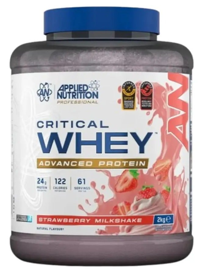Applied Nutrition Critical Whey Blend, Supports Muscle Growth And Repair, Easy And Fast To Digest And Absorb, Strawberry Milkshake Flavor, 2 Kg - Image 1