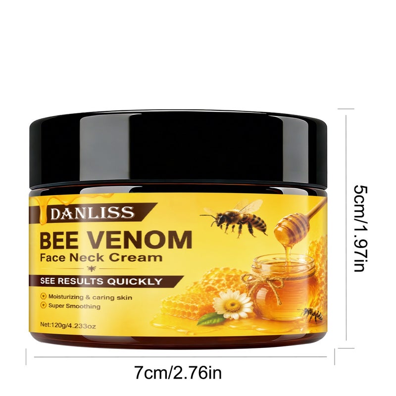 Danliss Bee Venom Face & Neck Firming & Nourishing Cream 120g - Honey-infused for smoothing, reducing wrinkles, and combating early signs of aging on the face and neck - Image 5