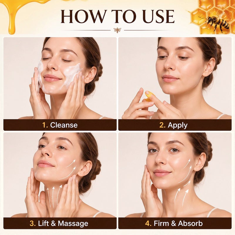 Danliss Bee Venom Face & Neck Firming & Nourishing Cream 120g - Honey-infused for smoothing, reducing wrinkles, and combating early signs of aging on the face and neck - Image 3