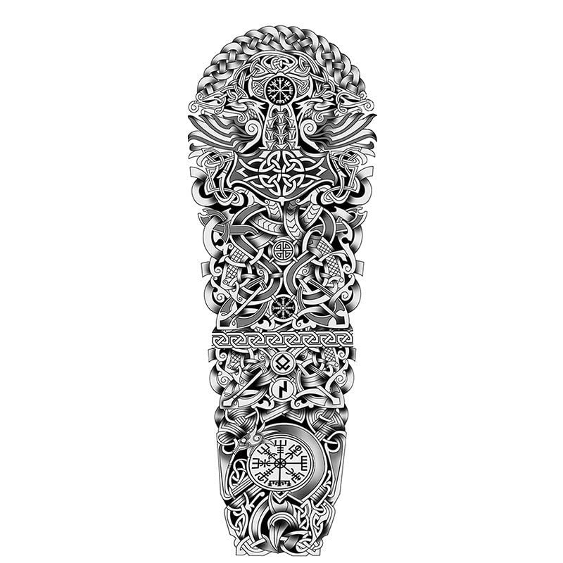 S.A.V.I Full Arm Tattoo, Full Sleeve Arm Tattoo For Men, Mandela Art Tribal Totem Tattoo For Girls Women, Temporary Tattoo Sticker, Size 48x17CM - Image 3