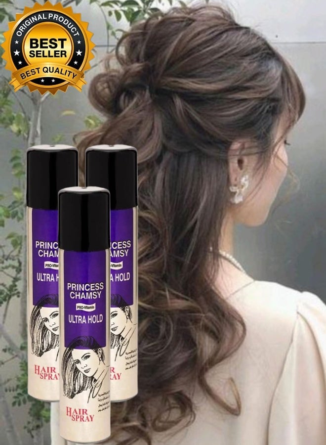 PRINCESS CHAMSY 3 Pieces Ultra Hold Hair Spray 300ML - Image 1