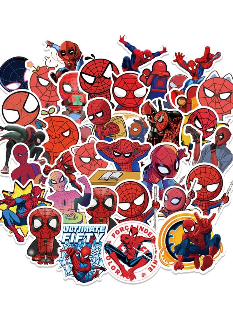 general 50-Piece Spiderman Cute Vinyl Waterproof Sticker
