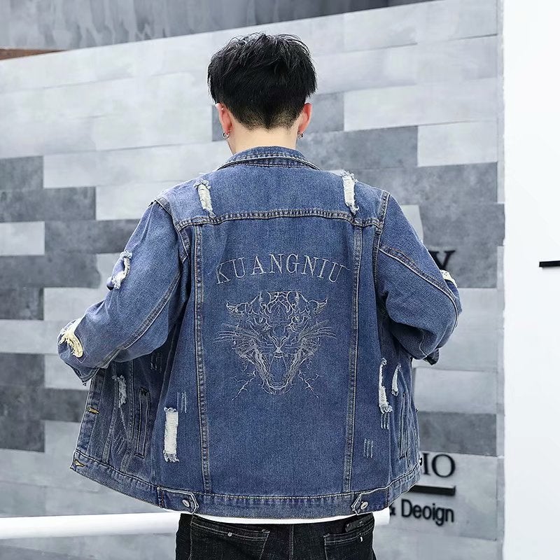 Denim Jacket Men'S Short Korean-Style Loose All-Match Denim Jacket - Image 5