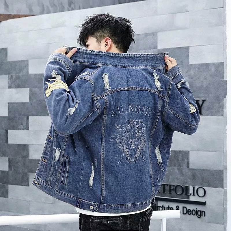 Denim Jacket Men'S Short Korean-Style Loose All-Match Denim Jacket - Image 4