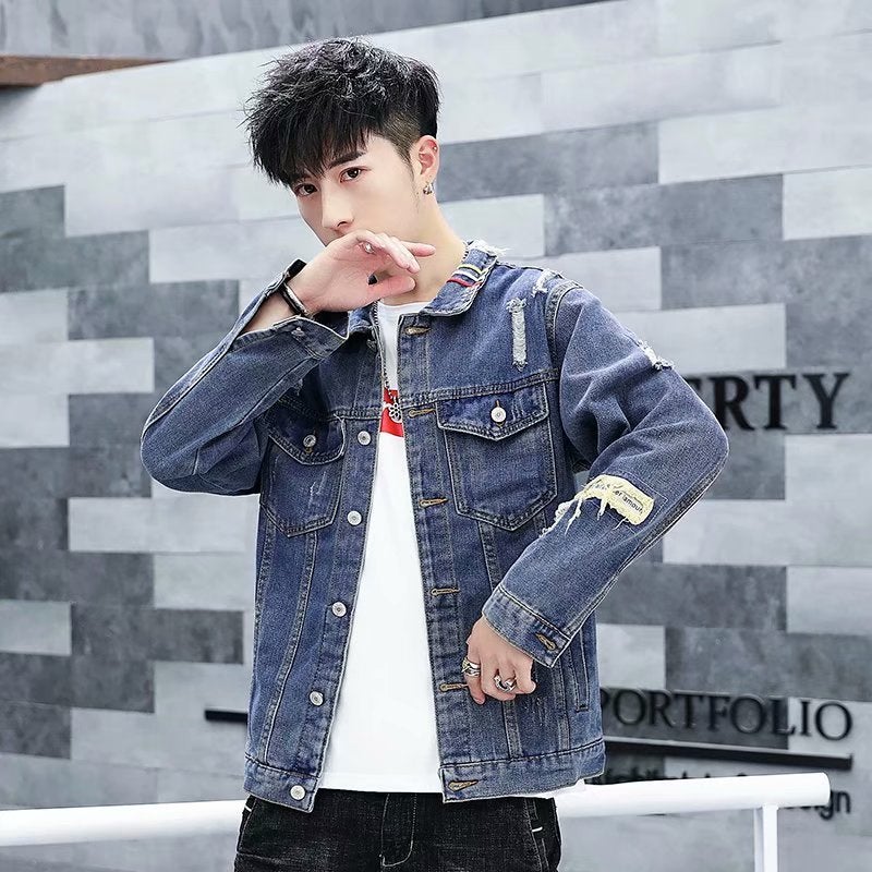 Denim Jacket Men'S Short Korean-Style Loose All-Match Denim Jacket - Image 2