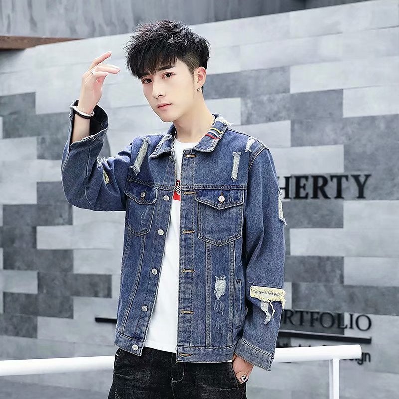Denim Jacket Men'S Short Korean-Style Loose All-Match Denim Jacket - Image 3