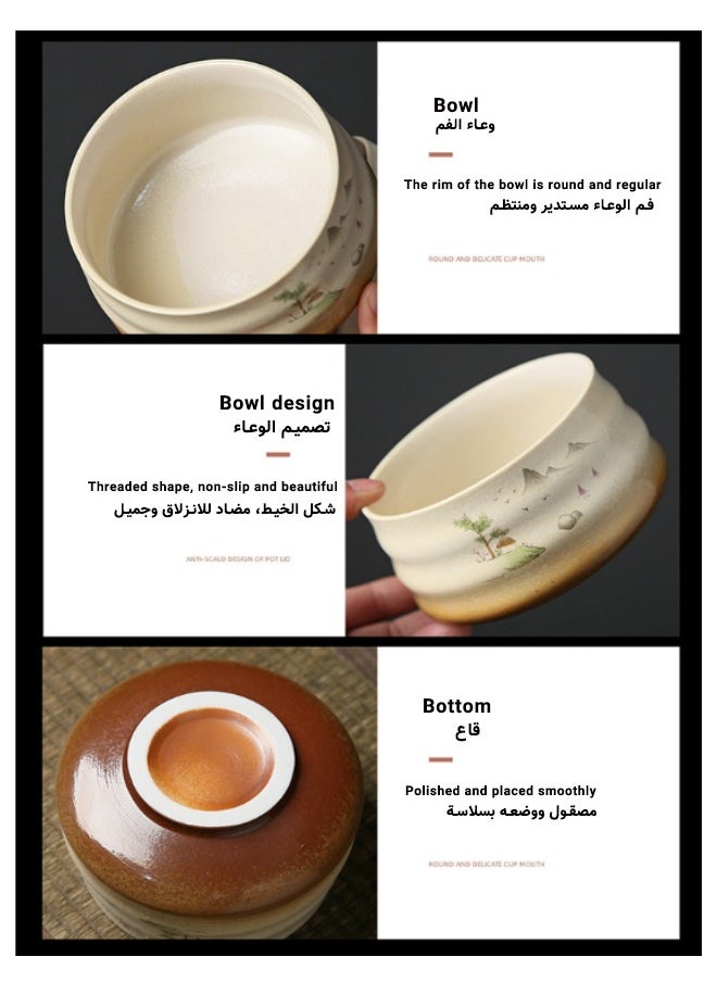 Super ZYouth Matcha Tea Set 7Pcs,  Traditional Matcha Set, Include Matcha Bowl, Matcha Bamboo Whisk, Scoop, Stainless Steel Tea Sifter, Whisk Holder, Tea Making Kit, Bowl mat, Best gifts for friends and family  - Image 4