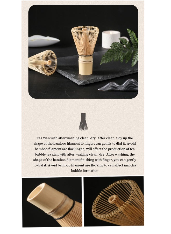 Super ZYouth Matcha Tea Set 7Pcs,  Traditional Matcha Set, Include Matcha Bowl, Matcha Bamboo Whisk, Scoop, Stainless Steel Tea Sifter, Whisk Holder, Tea Making Kit, Bowl mat, Best gifts for friends and family  - Image 5