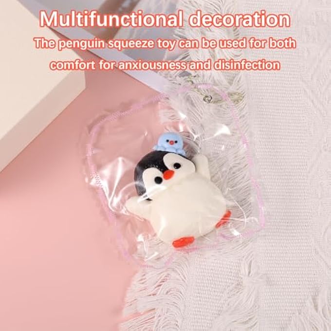 Sinbana Squeeze Penguin Toy, Portable Silicone Cute Penguin Squeeze Toy Children Soft Charming Toy for Children Teenagers and Adults for Comfort and Joy - Image 3