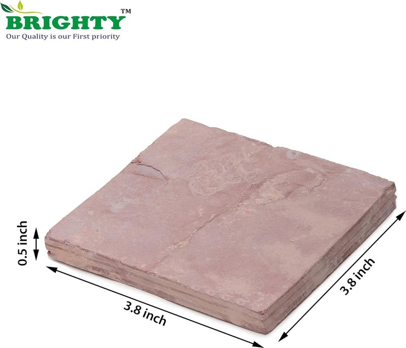 Brighty لوحة شيل حمراء برايتيفي 900 جرام | مربعات حجرية طبيعية للديكور الثقافي، الترتيبات الفنية، مشاريع الحرف اليدوية، والاستخدام التقليدي للعرض - Image 2