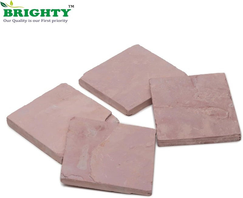 Brighty لوحة شيل حمراء برايتيفي 900 جرام | مربعات حجرية طبيعية للديكور الثقافي، الترتيبات الفنية، مشاريع الحرف اليدوية، والاستخدام التقليدي للعرض - Image 4