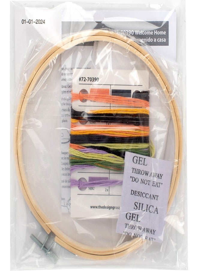 Dimensions Welcome Home Embroidery Needlepoint Kit for Beginners, 6" Diameter Hoop, Multicolor, 5 Pieces - Image 2