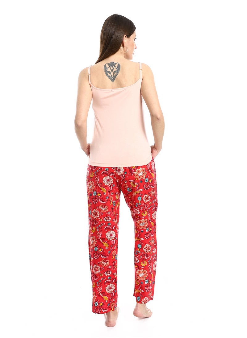 MERCH Pajama 2 Piece -Baggy Trousers Printed&Shirt With Suspenders  - Image 3