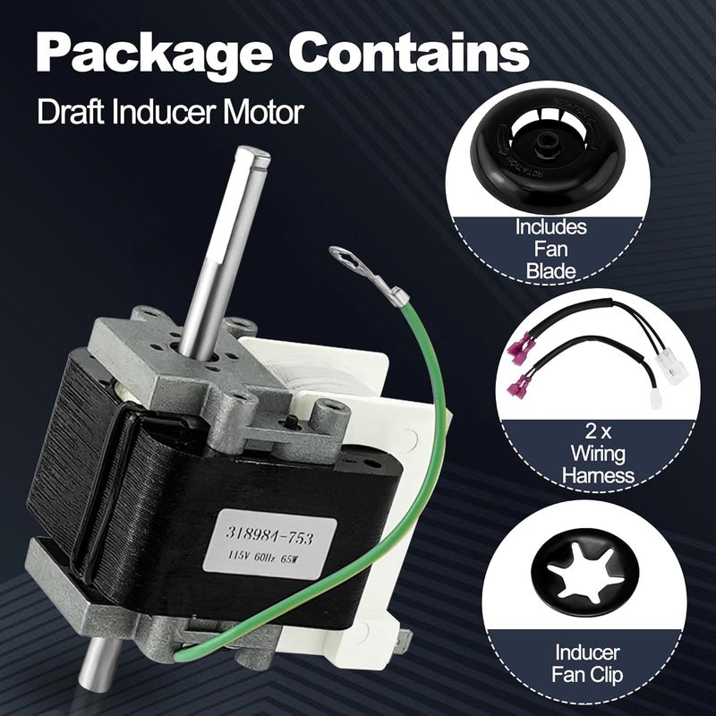 Romalon 318984-753 Furnace Inducer Draft Motor Assembly Fit for Carr-ier Pay-ne Br-yant Jakel INC J238-150-1571 HC21ZE114A HC21ZE117 HC660005 AP5634784 321373-712 by - Image 4