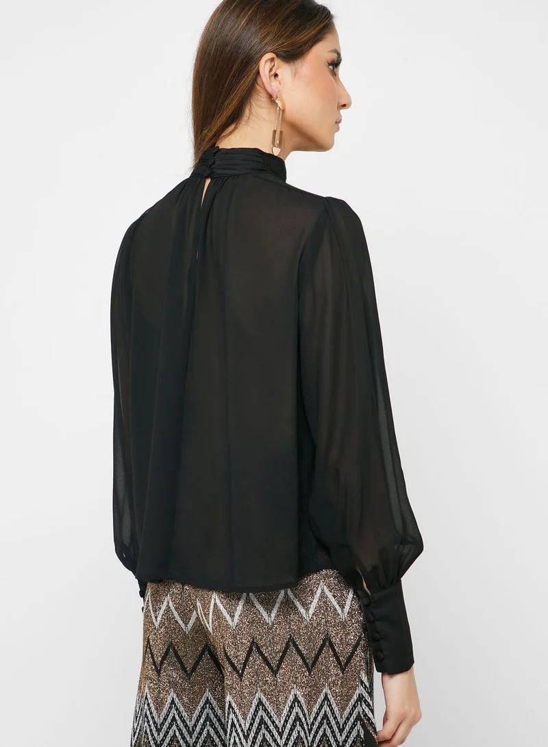 FOREVER 21 High Neck Sheer Top