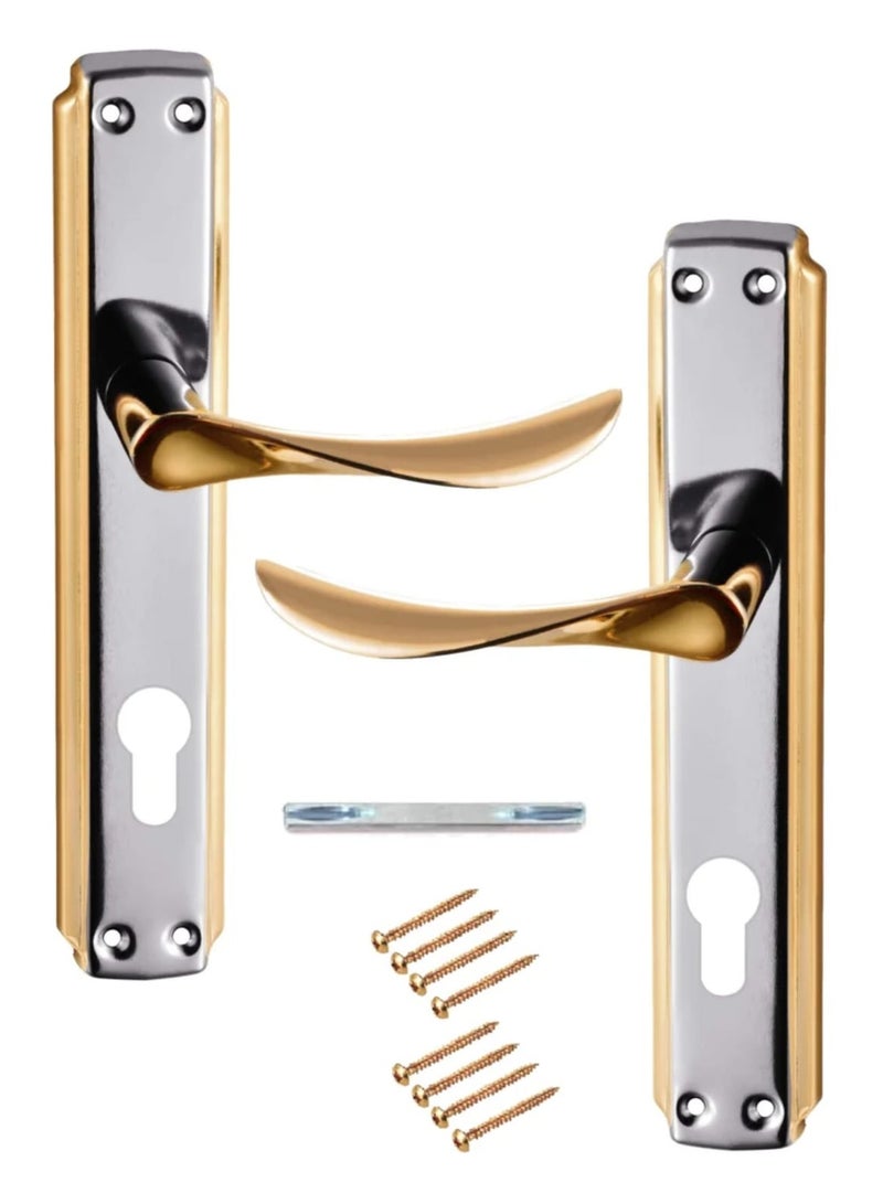 Premium Turkish Door Handles in Gold and Silver – Elegant Design with Back Plate and Screws - Image 1