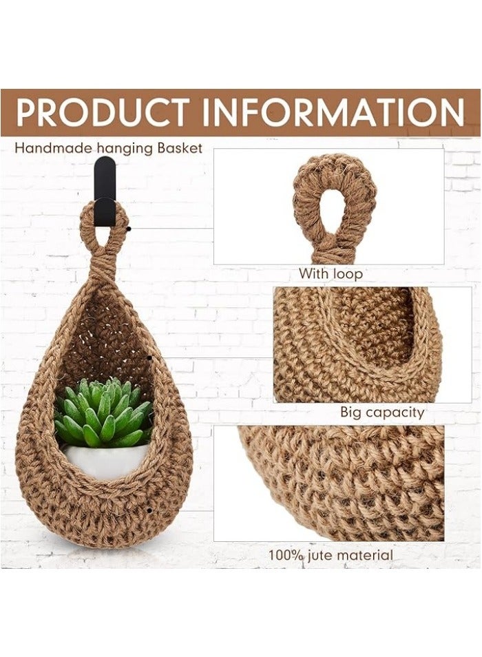 Hanging Wall Basket Teardrop Hanging Baskets Onion Basket Coat Bohemian Storage Fruit Wall Hooks for Kitchen Wall Home Restaurant Storage Vegetable, 3 Sizes  - Image 2