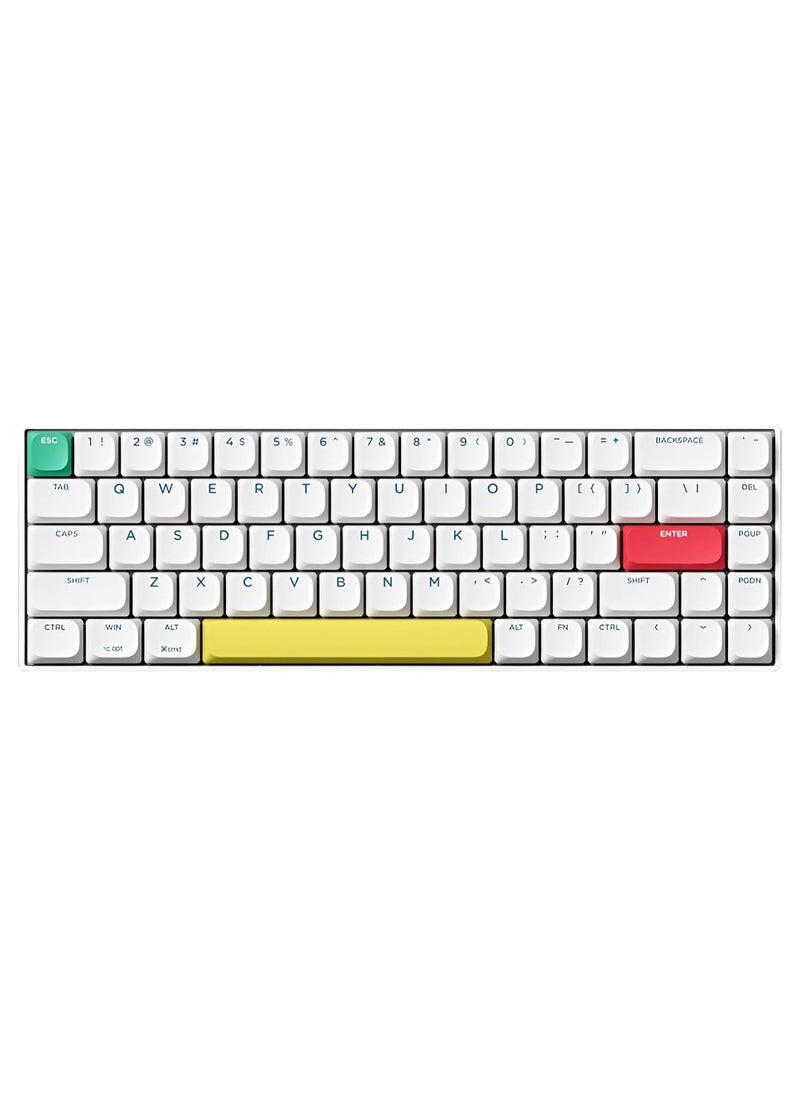 XVersion Slim Wireless Mechanical Keyboard, 68-Key Hot-Swappable Gaming Keyboard with Bluetooth & 2.4G Connectivity, Red Switches, Compatible with Mac & Windows - White  - Image 1