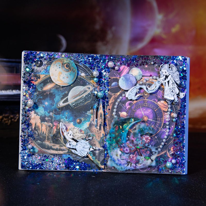 YOKSAS 180 Sheets Fantasy Celestial Scrapbook Paper â€“ Vintage Galaxy, Planets, Constellations & Cosmic Art â€“ Aesthetic Lunar Astronomical Journal Supplies for DIY Art Craft, Card Making, Junk Journaling - Image 4