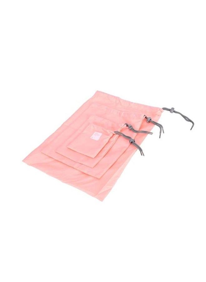 NIBEMINENT 4 Piece Waterproof Shoe Storage Bag Pink/White  - Image 2