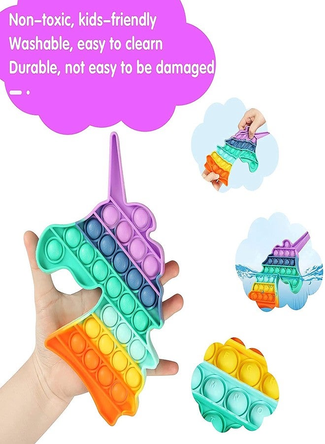 ISIRONA® Pop it for Kids Push pop Bubble Fidget Toys Push Pop Bubble Fidget Sensory Toy, Autism Special Needs Silicone Stress Relief Toy popit-> (Rainbow Unicorn) - Image 2