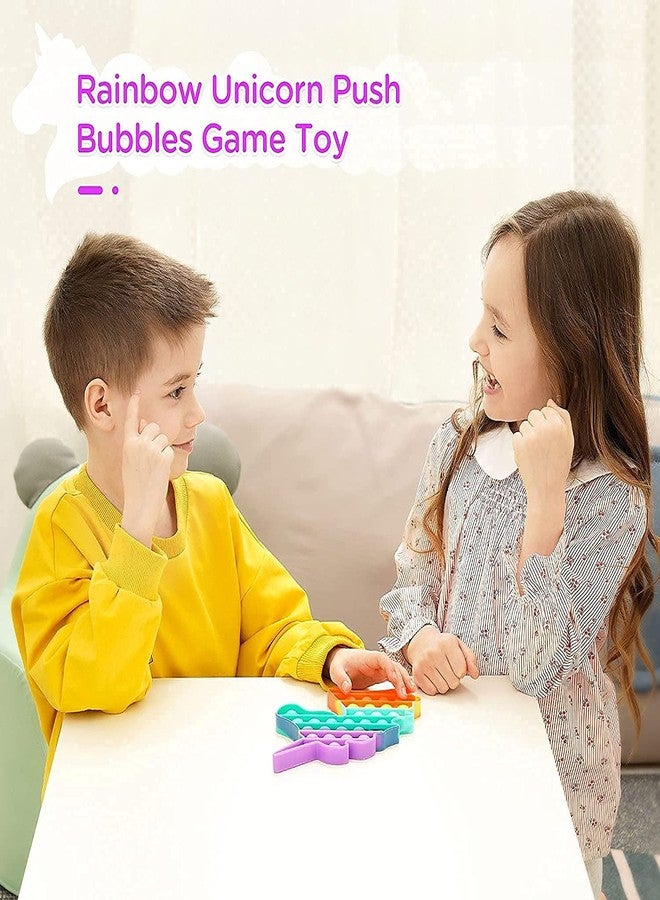 ISIRONA® Pop it for Kids Push pop Bubble Fidget Toys Push Pop Bubble Fidget Sensory Toy, Autism Special Needs Silicone Stress Relief Toy popit-> (Rainbow Unicorn) - Image 3