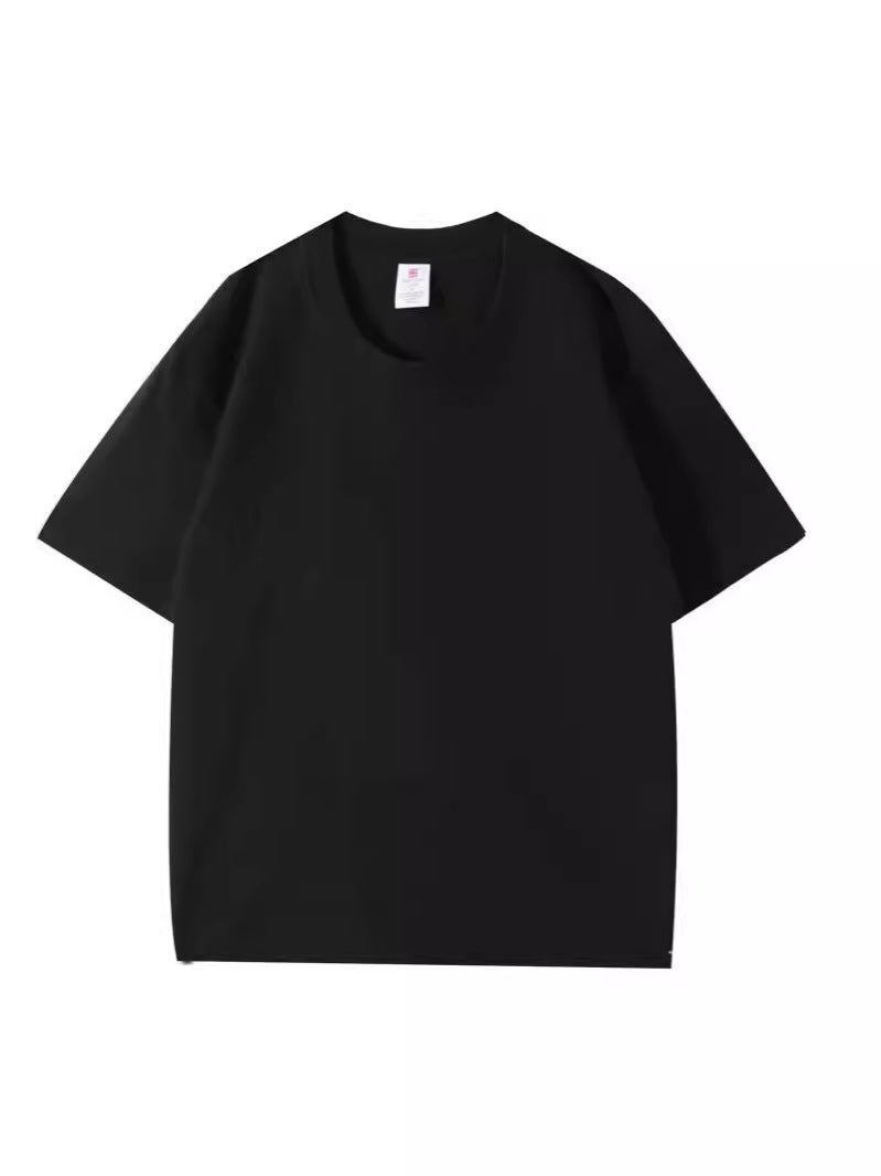 2024 Short-Sleeved T-Shirt Men'S Round Neck Fashionable Base Shirt Solid Color Casual All-Match Half-Sleeved T-Shirt Top - Image 2