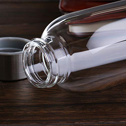 Encheng Glass Water Bottles,16oz Glass Drinking Bottle With Leakproof Stainless Steel Cap,Reusable Juice Bottles Beverage Drinkware,To Go Travel Bottles For Drink,Sauce,8Pack - Image 5