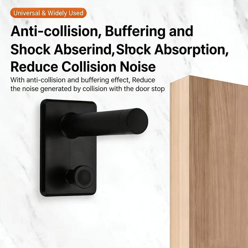 عبوتان من خطافات تثبيت الأبواب اللاصقة من PVC باللون الرمادي، لا حاجة للحفر، وسادة مضادة للاصطدام، مناسبة للأبواب والحمامات والمكاتب. - Image 3