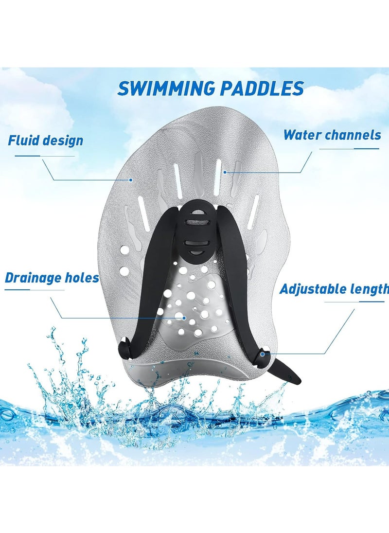 Oasisgalore Adjustable Strap Swimming Hand Paddles, Professional Training Accessories for Adults & Children - 1 Pair  - Image 3