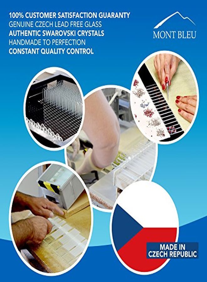 Mont Bleu Gift Set Of 5 + 1 Free Glass Nail Files Hand Decorated With Crystals Womens Gifts Handmade Gifts Czech Tempered Glass Best Crystal Nail Files Kit For Natural Nails - Image 4