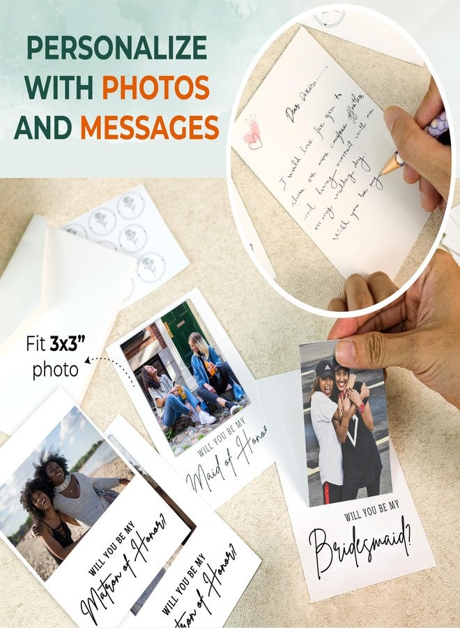 STOFINITY Will You Be My Bridesmaid Card - 8 Bridesmaid Proposal Card, 1 Will You Be My Maid Of Honor Card, 1 Will You Be My Matron Of Honor Proposal, Bridesmaid Proposal Gifts Ideas and Stickers - Image 3